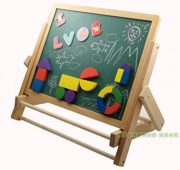 木制质双面磁性桌面小黑板 益智学习画板 榉木画板写字板儿童玩具