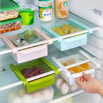 T冰箱收纳置物架 保鲜隔板层置物架 抽动式分类置物盒储物架