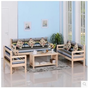 特价实木布艺沙发 宜家小户型客厅组合实木沙发床多功能田园沙发