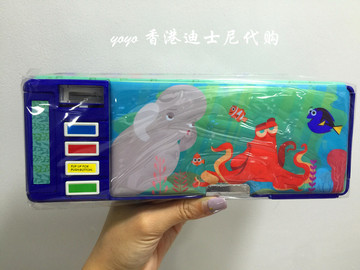 香港迪士尼正品 海底总动员汉克章鱼 鲸鱼多莉 儿童卡通文具盒