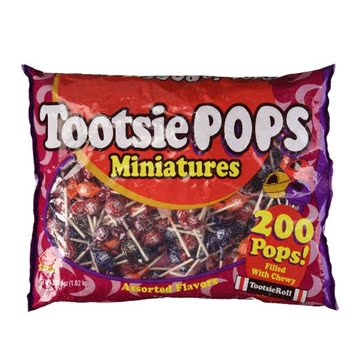 美国进口 ]Tootsie/同笑乐棒棒糖  5种水果味太妃糖夹心1000g